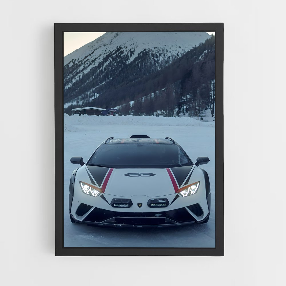 Poster Huracan des Neiges – affiche Lamborghini (vue 2)